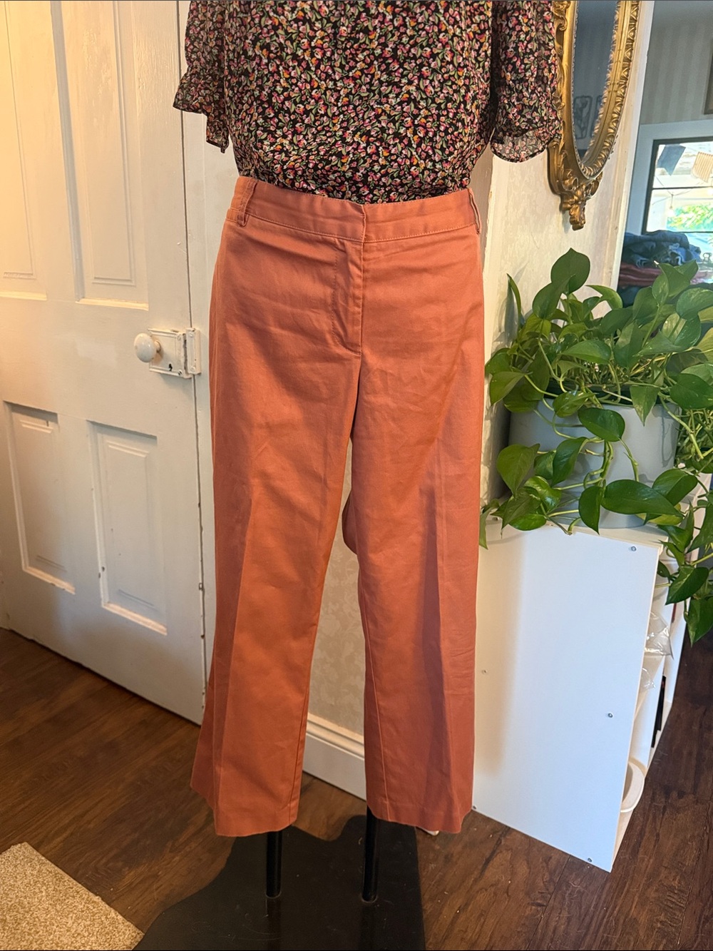 J Crew Salmon Colored City Fit Cropped Stretch Cotton Twill Pant Size 14